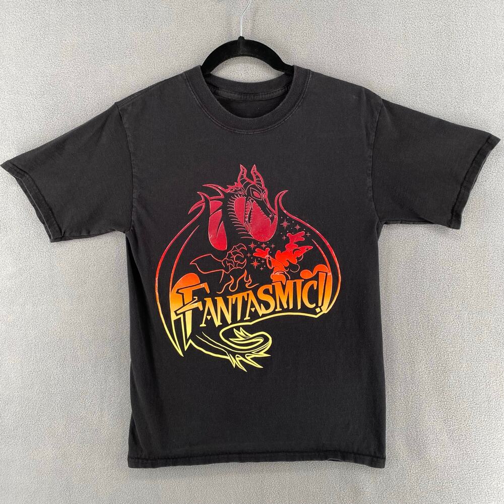 Fantasmic Mickey Mouse Crew Neck Graphic T Shirt‎ Kids Medium? No Tags Black